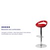 Flash Furniture Red Vinyl Barstool, Adj Height CH-TC3-1062-RED-GG