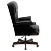 Flash Furniture Leather Executive Chair, 18-1/2" to 21", Fixed Arms, Black CI-J600-BK-GG