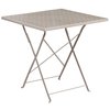 Flash Furniture 28" Square Lt Gray Steel Folding Table w/ 4 Chairs CO-28SQF-03CHR4-SIL-GG