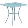 Flash Furniture 28 in Square Patio Table With 4 Chairs, Sky Blue, Steel CO-28SQ-02CHR4-SKY-GG