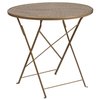 Flash Furniture 30" Round Gold Steel Folding Table with 2 Chairs CO-30RDF-02CHR2-GD-GG