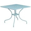 Flash Furniture 35.5" SQ Sky Blue Steel Table w/ 4 Chairs CO-35SQ-03CHR4-SKY-GG