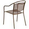 Flash Furniture Gold Steel Patio Arm Chair with Round Back CO-3-GD-GG