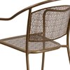 Flash Furniture Gold Steel Patio Arm Chair with Round Back CO-3-GD-GG