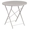 Flash Furniture 30" Round Light Gray Steel Folding Patio Table CO-4-SIL-GG