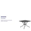Flash Furniture 35.5" Square Black Steel Patio Table-Umbrella Hole CO-6-BK-GG