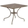 Flash Furniture 35.5" Square Gold Steel Patio Table-Umbrella Hole CO-6-GD-GG