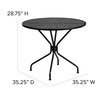 Flash Furniture 35.25" Round Black Steel Patio Table-Umbrella Hole CO-7-BK-GG