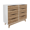 Manhattan Comfort Hamilton 43.93" Wide Dresser with 8 Drawers in White and Wood CS48908