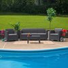 Flash Furniture Dark Gray Rattan Sofa with All-Weather Cushions DAD-SF2-3-DKGY-GG