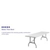 Flash Furniture Rectangle Wh 30X96 Plastic Fold Table, 30" W, 96" L, 29" H, Granite White DAD-YCZ-244-GW-GG