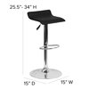 Flash Furniture Black Vinyl Barstool, Adj Height, Seat Height Range: 22-3/4" to 31-1/4" DS-801-CONT-BK-GG