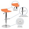 Flash Furniture Orange Vinyl Barstool, Adj Height, Seat Height Range: 22-3/4" to 31-1/4" DS-801-CONT-ORG-GG