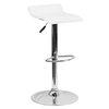 Flash Furniture White Vinyl Barstool, Adj Height DS-801-CONT-WH-GG