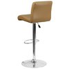 Flash Furniture Cappuccino Vinyl Barstool, Adj Height, Frame Material: Metal DS-8101B-CAP-GG