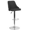 Flash Furniture Chair, Trieste, Adj Barstool, Black Fabric DS-8121A-BLK-F-GG