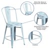 Flash Furniture Distressed Gn-Blue Metal Stool ET-3534-24-DB-GG