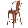 Flash Furniture Metal Counter Stool, 24", Copper ET-3534-24-POC-WD-GG