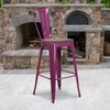 Flash Furniture Metal Bar Stool, 30", Purple ET-3534-30-PUR-WD-GG