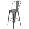 Flash Furniture Distressed Silver Stool, 30H ET-3534-30-SIL-GG