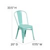 Flash Furniture Stackable Chair, 20"L33-1/2"H, ContemporarySeries ET-3534-MINT-GG