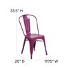 Flash Furniture Stackable Chair, 20"L33-1/2"H, ContemporarySeries ET-3534-PUR-GG