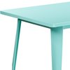 Flash Furniture Rectangle Mint Green Metal Table, 31-1/2"X63", 31.5" W X 63" L X 29.5" H, Metal, Green ET-CT005-MINT-GG