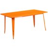 Flash Furniture Rectangle 31.5" W X 63" L X 29.5" H, Metal, Orange ET-CT005-OR-GG