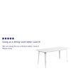 Flash Furniture Rectangle White Metal Table, 31-1/2"X63", 31.5" W X 63" L X 29.5" H, Metal, White ET-CT005-WH-GG