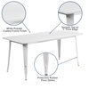Flash Furniture Rectangle White Metal Table, 31-1/2"X63", 31.5" W, 63" L, 29.5" H, Metal Top, White ET-CT005-WH-GG