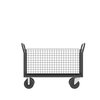 Valley Craft Cage Cart, 3-Sided 48"Wx24"D, 3-Sided Low F80125VCGY