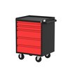 Valley Craft Garage Mobile Cabinet, 5 Drawer, Black/Red, 24 in W F89609RB
