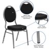 Flash Furniture BlackBanquet Chair, 21"L37-3/4"H, Fixed, FabricSeat, HerculesSeries FD-C04-SILVERVEIN-S076-GG