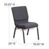 Flash Furniture Church Chair, 25"L33-1/4"H, FabricSeat, HerculesSeries FD-CH02185-SV-DKGY-BAS-GG
