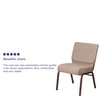Flash Furniture Church Chair, 25"L33"H, FabricSeat, HerculesSeries FD-CH0221-4-CV-BGE1-GG