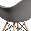 Flash Furniture Moss Gray Chair, 24.5 W 25" L 31.25 H, Metal, Polypropylene, Wood Seat, Alonza Series FH-132-DPP-GY-GG