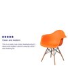 Flash Furniture Orange Chair, 24.5 W 25" L 31.25 H, Metal, Polypropylene, Wood Seat, Alonza Series FH-132-DPP-OR-GG