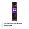 3M Spray Adhesive, 78 Series, Clear, 17.9 oz, Aerosol Can 78