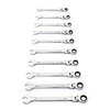 Gearwrench 10 Piece 90-Tooth 12 Point Flex Head Ratcheting Combination SAE Wrench Set 86758