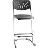 National Public Seating Square Stool with Backrest, Height 24"Black 6624B