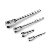 Tekton 1/4, 3/8, 1/2 Inch Drive Flex Head Quick-Release Ratchet Set (4-Piece) SRH99111