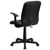 Flash Furniture Vinyl Contemporary Chair, 16-3/4" to 21-3/4, Fixed Arms, Black GO-1691-1-BK-A-GG