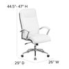 Flash Furniture Contemporary Chair, Plastic, 20" to 22" Height, Fixed Arms, White GO-2192-WH-GG