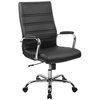 Flash Furniture Contemporary Chair, Foam, 18-1/4" to 22-1/4" Height, Fixed Arms, Black LeatherSoft/Chrome Frame GO-2286H-BK-GG