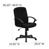 Flash Furniture Executive Chair, Fabric, 21 1/4-Height, Fixed, Black GO-ST-6-BK-GG