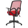 Flash Furniture Contemporary Chair, Mesh, 17" to 21" Height, Fixed Arms, Red GO-WY-193A-A-RED-GG