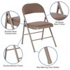 Flash Furniture Folding Chair, Vinyl, Beige HA-F003D-BGE-GG