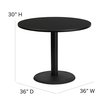 Flash Furniture Round Laminate Table, 36" W, 36" L, 30" H, Laminate Top, Wood Grain HDBF1001-GG