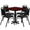 Flash Furniture Square Laminate Table, 36" W, 36" L, 30" H, Laminate Top, Wood Grain HDBF1010-GG