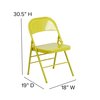 Flash Furniture Twisted Folding Chair, Citron HF3-CITRON-GG